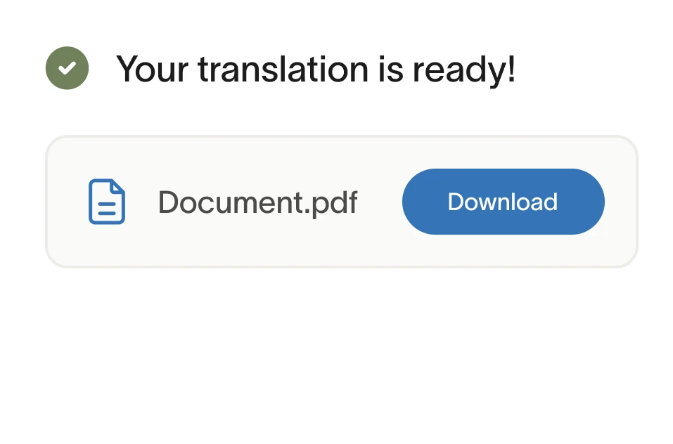 Receive your final certified translation